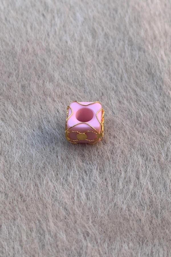 Altın Pembe Orta Boy Telkari Hülyam Boncuk - Image 1