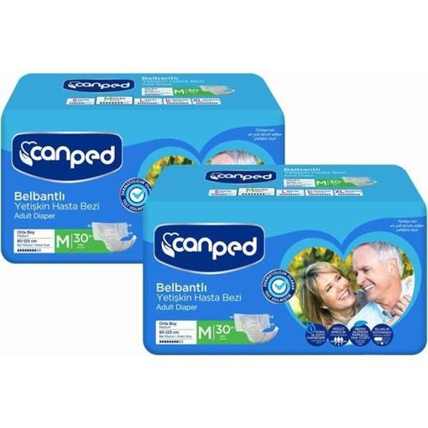 Canped Belbantlı Tekstil Yüzeyli Hasta Bezi Medium 30'lu 2 Paket - Image 1