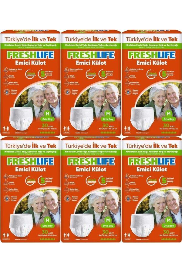 Freshlife Emici Külot Hasta Bezi Medium - Orta - M 180 Adet (6PK*30) - Image 1