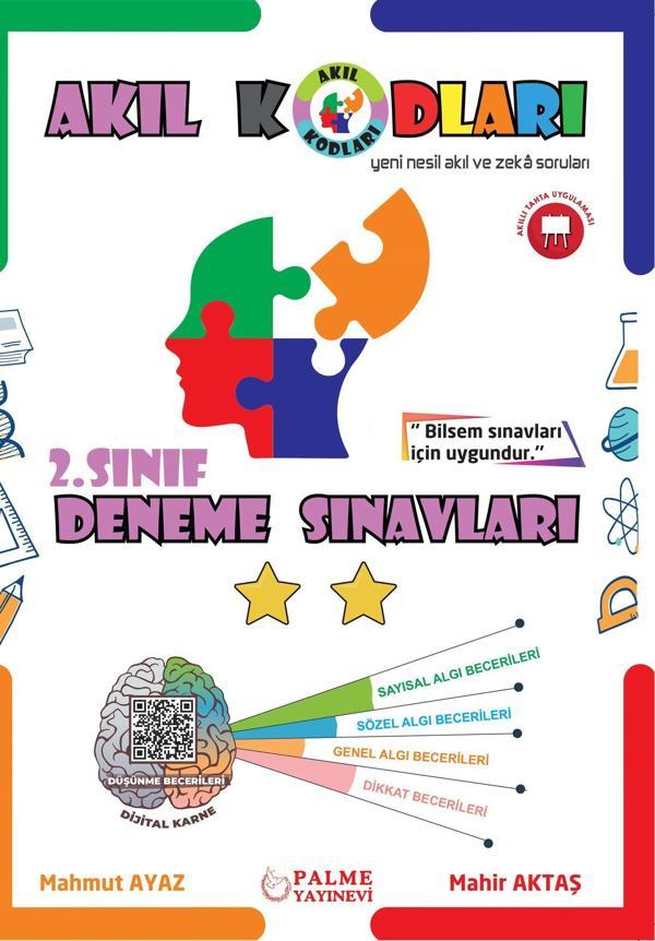 2. Sınıf Deneme Sinavları Akıl Kodları Yeni Nesil Akıl ve Zeka Soruları - Palme Yayınları - Image 1
