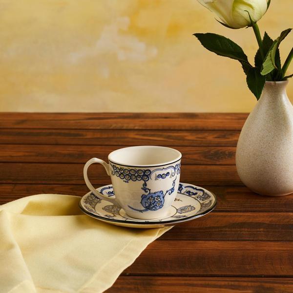 Karaca x Ömür Akkor İznik Hatai Kahve Fincanı ve Tabağı 90 ml - Image 1