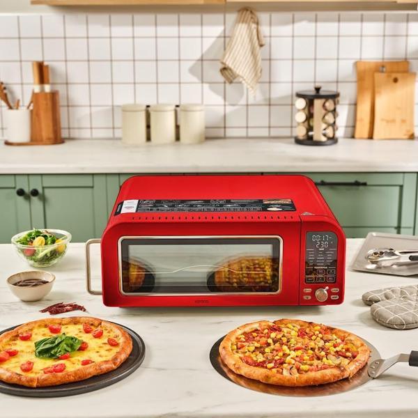 Karaca Vintage Craft Pizza Makinesi ve Airfryer Red 2000 W - Image 1