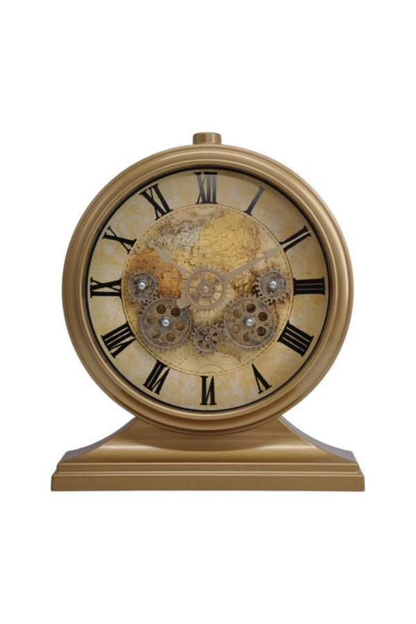 Efe Mark Premium Serisi Modern Kadranlı Döner Çarklı 32x28 CM Ev ve Ofis Masa ve Duvar Saati Roma Rakamlı Harita Baskılı - Image 1