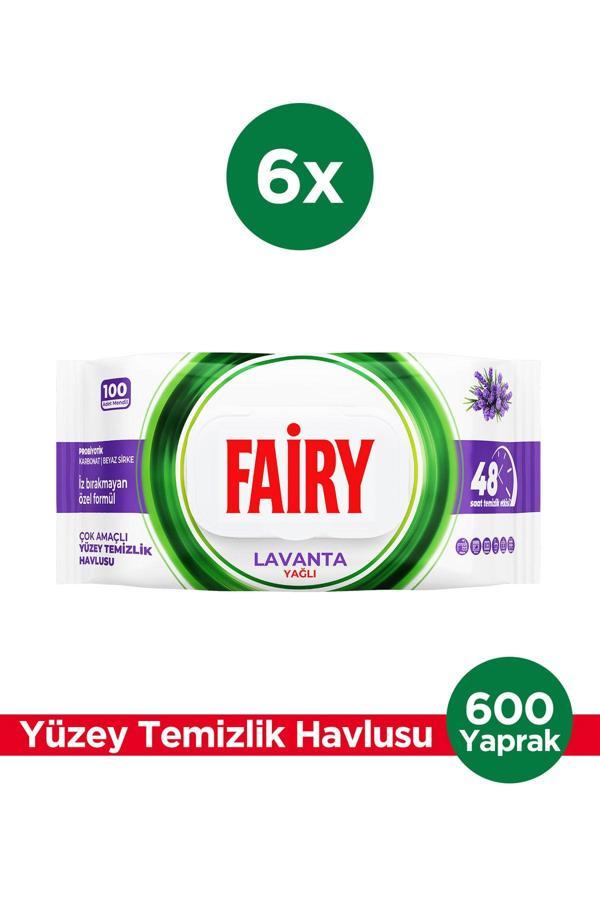 Çok Amaçlı Yüzey Temizlik Havlusu 100 Yaprak 6 Adet | Lavanta Yağlı | Beyaz Sirke Karbonat - Image 1