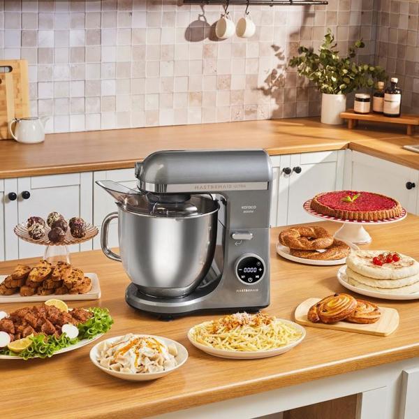Karaca Mastermaid Chef Ultra D2000W Dijital Ekranlı Hamur Yoğurma Makinesi Galaxy Grey 7L - Image 1