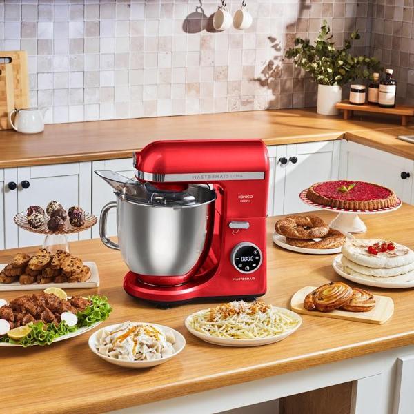 Karaca Mastermaid Chef Ultra D2000W Dijital Ekranlı Hamur Yoğurma Makinesi Imperial Red 7L - Image 1