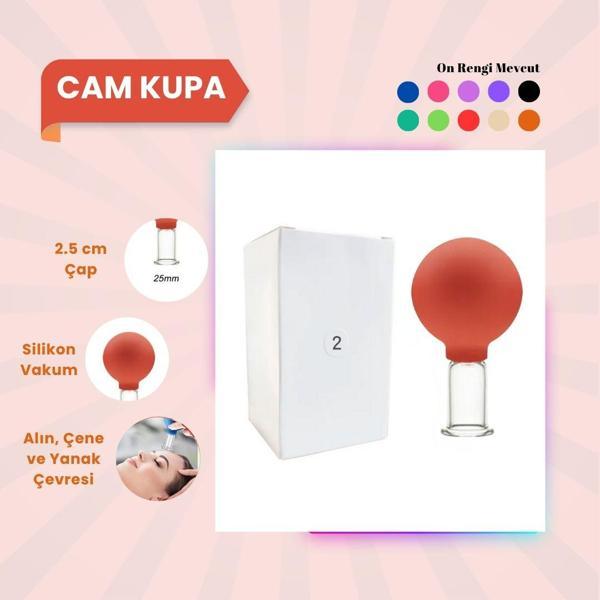 Silikon Vakumlu Cam Yüz Masaj Kupası No:2 Turuncu - Image 1