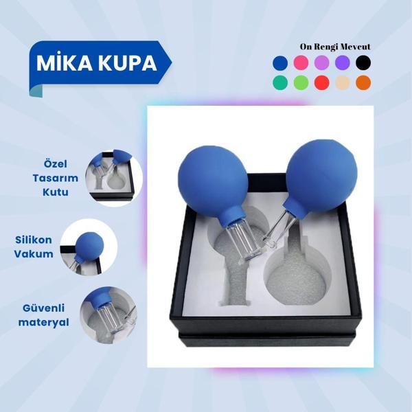Silikon Vakumlu Mika Yüz Masaj Kupası 2'li Set Mavi - Image 1