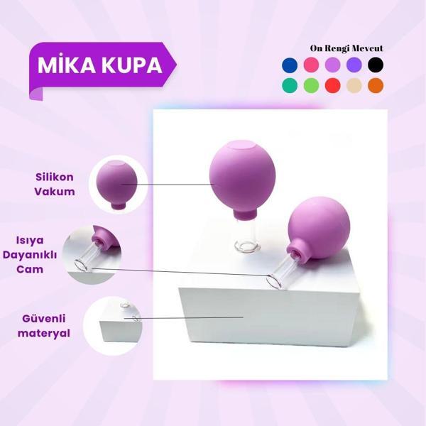 Silikon Vakumlu Mika Yüz Masaj Kupası 2'li Set Mor - Image 1