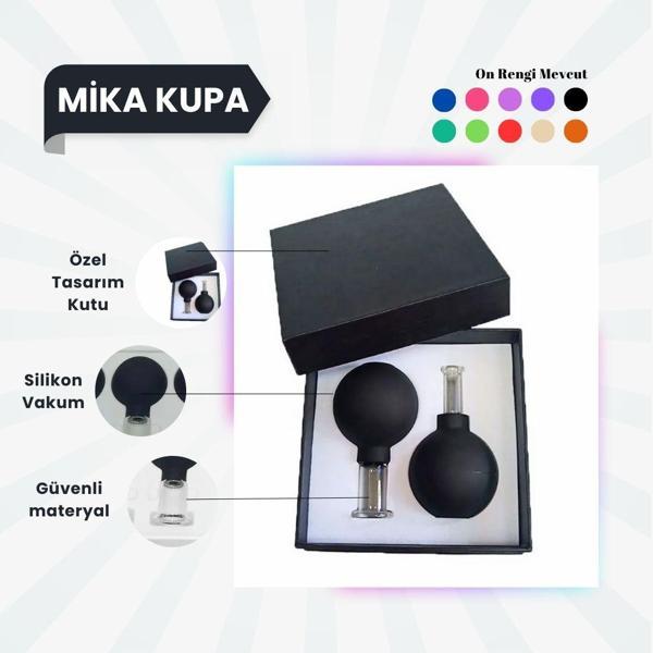 Silikon Vakumlu Mika Yüz Masaj Kupası 2'li Set Siyah - Image 1