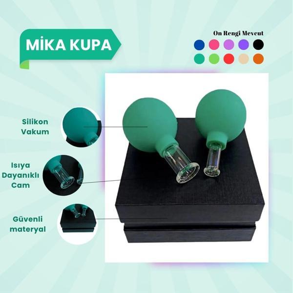 Silikon Vakumlu Mika Yüz Masaj Kupası 2'li Set Yeşil - Image 1