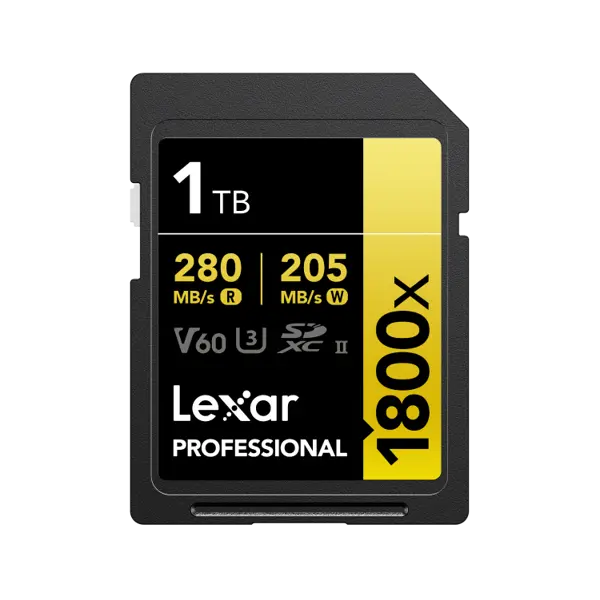 Lexar LSD1800001T-BNNNG 1 TB 280Mb/s 1800X SDXC UHS-II C10 V60 U3 SD Profesional Kart - Image 1