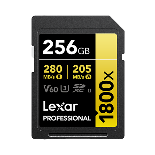 Lexar LSD1800256G-BNNNG 256 GB 1800X SDXC 280-210Mb/s UHS-II C10 V60 U3 SD Kart - Image 1