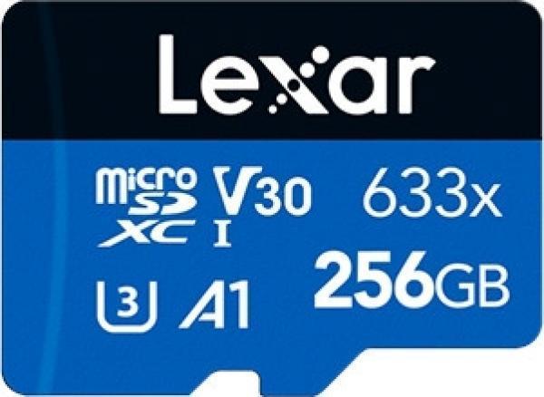 Lexar LSDMI256BB633A 256 GB 633X 100/45Mb/s SDXC C10 A1 V30 U3 microSD Kart - Image 1