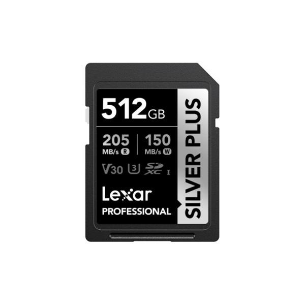 Lexar LSDSIPL512G-BNNNG 512 GB 205-150Mb/s SDXC USH-I  C10 V30 U3 Silver Plus SD Hafıza Kartı - Image 1