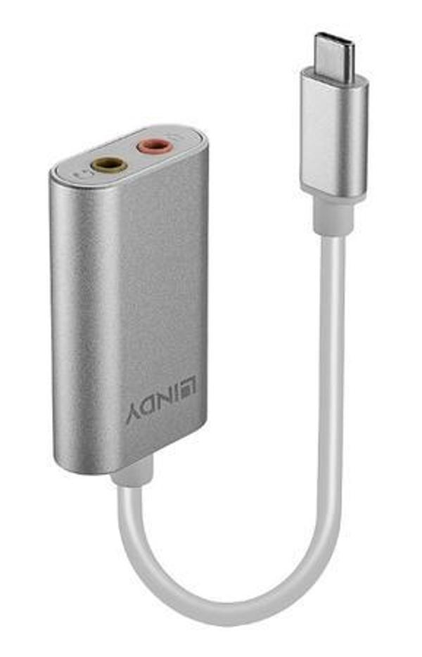 Lindy LIN-42711 USB Type C to 2 x 3.5mm Erkek-Dişi Dönüştürücü - Image 1