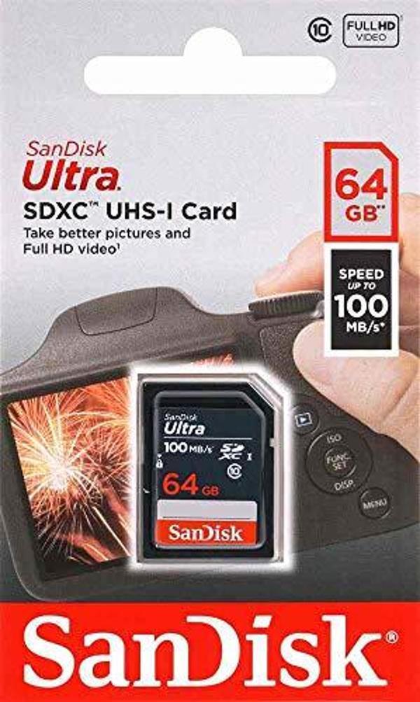 Sandisk SDSDUNR-064G-GN3IN 64 GB 100Mb/s HC-I Ultra C10 SD Hafıza Kartı - Image 1