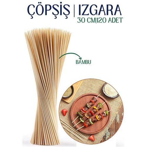 ModaCar Izgara Çöp Şiş Çubukları 30 cm Bambu 120 Adet - Image 1