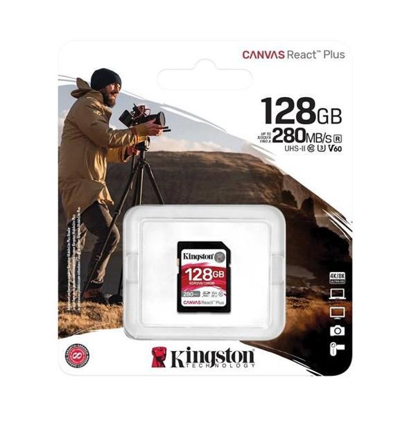 Kingston SDR2V6/128GB 128 GB 280-100Mb/s SDXC Canvas React Plus V60 UHS-II SD Kart - Image 1