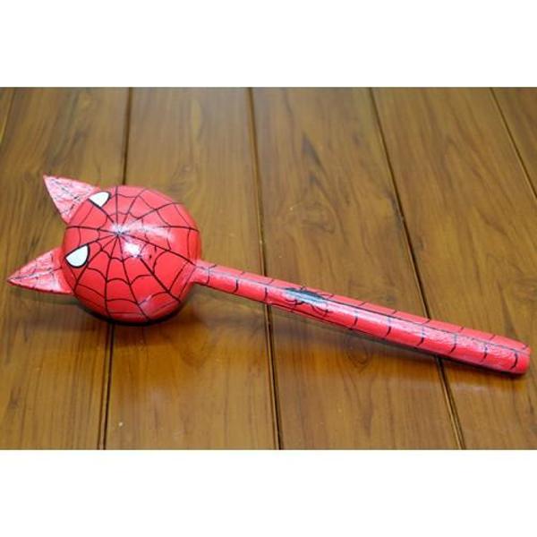 Büro Ev Ofis Hobi Müzik Keyfi için Tekli Ahşap Alet Kedili Spiderman Marakas Çalgısı - Image 1