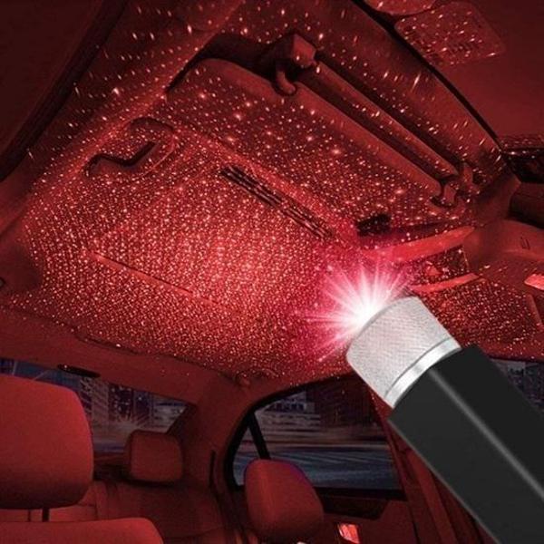 Büro Ev Ofis Arabası için Araç İçi Kırmızı Ayak Altı Tavan Ayarlı USB Işık Oto Led Disko Lambası - Image 1