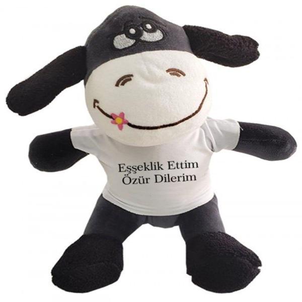 Büro Ev Ofis Oyuncak Hediyesi için Peluş Eşeklik Ettim Espirili Tişörtlü Eşekcik - Image 1