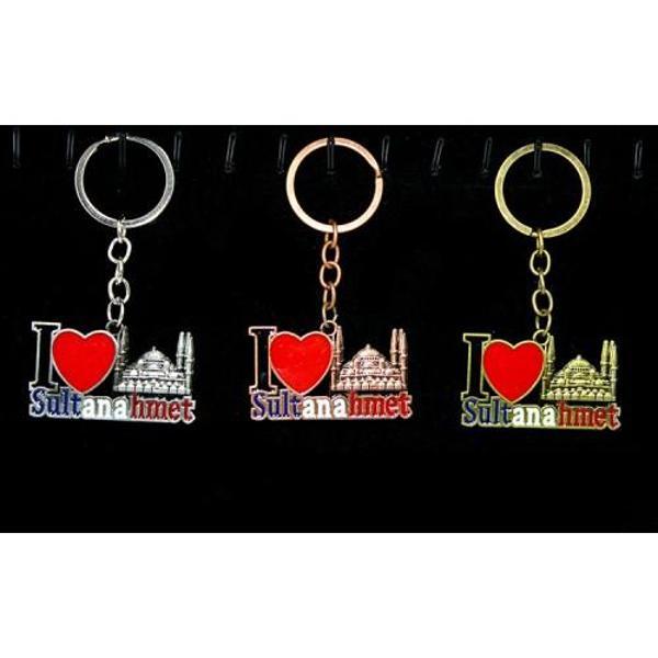 Büro Ev Ofis Hediyesi için İstanbul Hatırası Metal Sultanahmet Aşkı Anahtarlık - Image 1