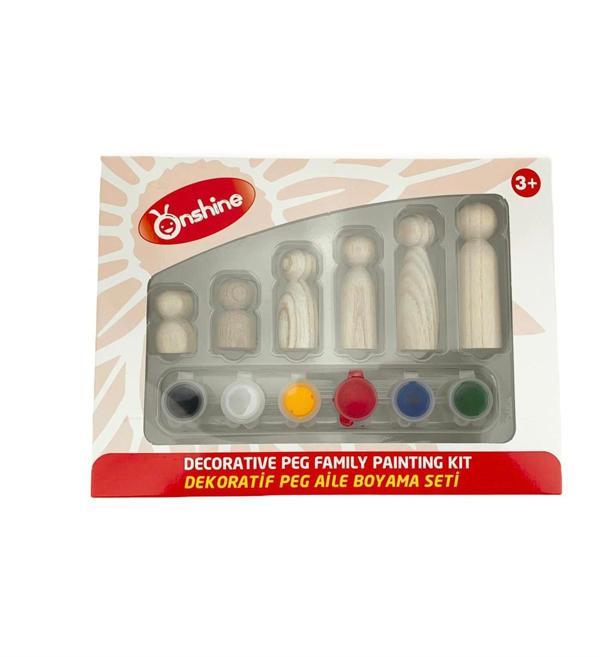Büro Ev Ofis Çocuk Hediyesi için Eğitici Oyunu 13PARÇA Dekor Peg Aile Boyama Seti - Image 1