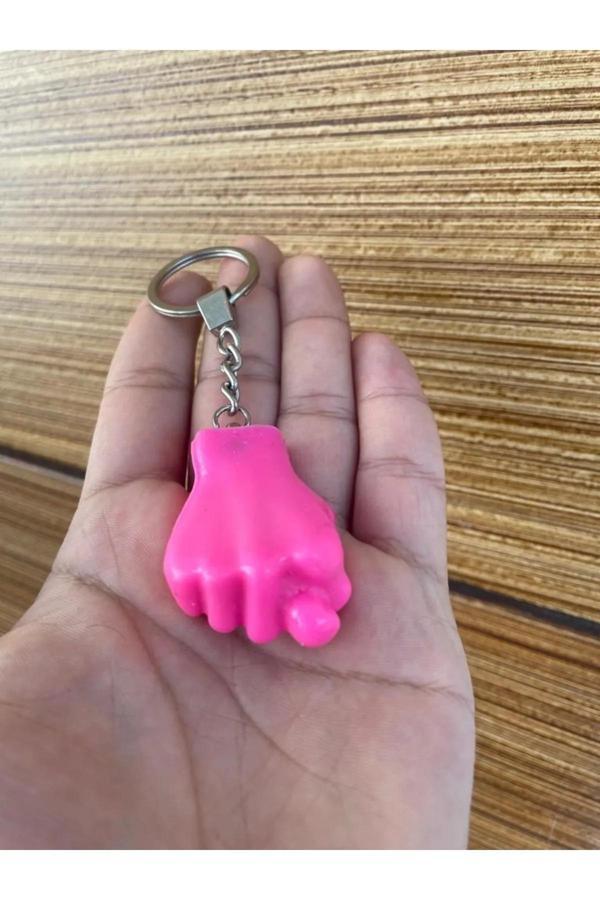 Büro Ev Ofis Hediyesi için Pembe Sevimli Muzip Nah Espirili Anahtarlık - Image 1