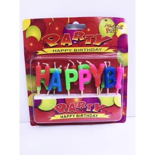 Büro Ev Ofis Dekoru için Renkli Happy Birthday Tarz Mum - Image 1