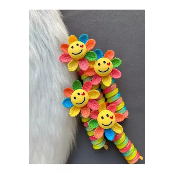 Büro Ev Ofis Kadını için Hediyelik Gülen Güneş Tasarımlı Spiral Stil Toka - Image 1