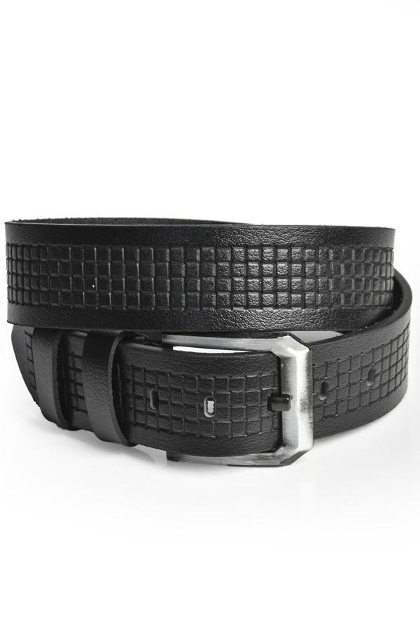 DeepSEA Erkek Siyah Hakiki Manda Derisi Kot Kemeri 4,5 cm Kare Desenli Spor Kot Kemeri 2402632 - Image 1