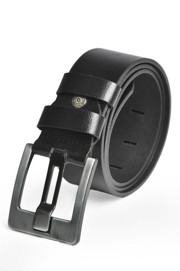 DeepSEA Siyah Erkek Kalın Dilli Hakiki Deri 4,5 cm Spor Kemer 1901286 - Image 1