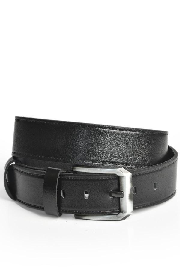 DeepSEA Erkek Siyah %100 Hakiki Deri Spor Kot Kemeri 4,5 cm Kot ve Kanvas Pantolonlara Uygun Kemer 2402633 - Image 1