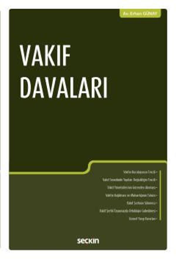 Vakıf Davaları Erhan Günay 1. Baskı, Kasım 2022 - Seçkin Yayıncılık - Image 1