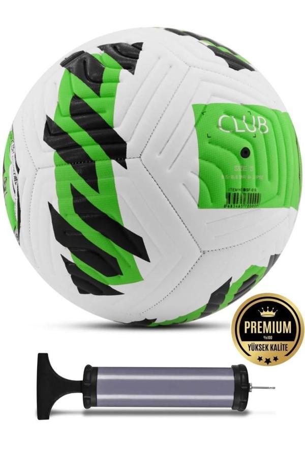 Yeşil Yeni Desenli Futbol Topu 4 Astarlı No:5 480 Gr + Pompa Hediyeli X507 - Image 1