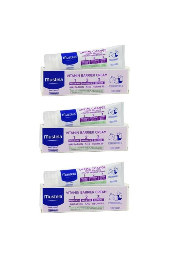 Mustela Vitamin Barrier Cream 1.2.3 Pişik Kremi 50 ml 3 Adet - Image 1
