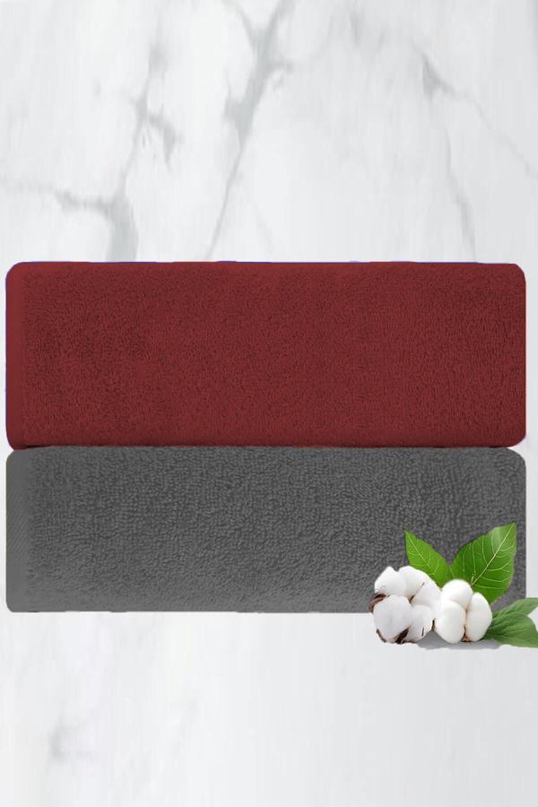 2 li Lüks El Yüz Havlu Seti 50x90 Cm %100 Pamuklu Gramajlı Grinja - Image 1