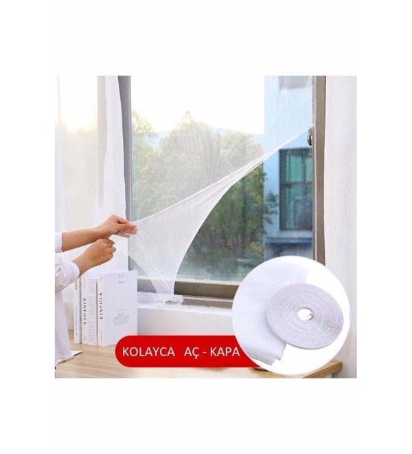 6 Adet Sineklik Yıkanabilir Pencere Sinekliği Cırt Bantlı Yapışkanlı 130cm X 150cm-swatter-windows - Image 1
