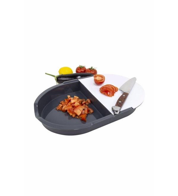 Plastik Kesme Tahtası Süzgeçli Hazneli Doğrama Tahtası Panosu Piknik Salata Seti Panosu - Image 1
