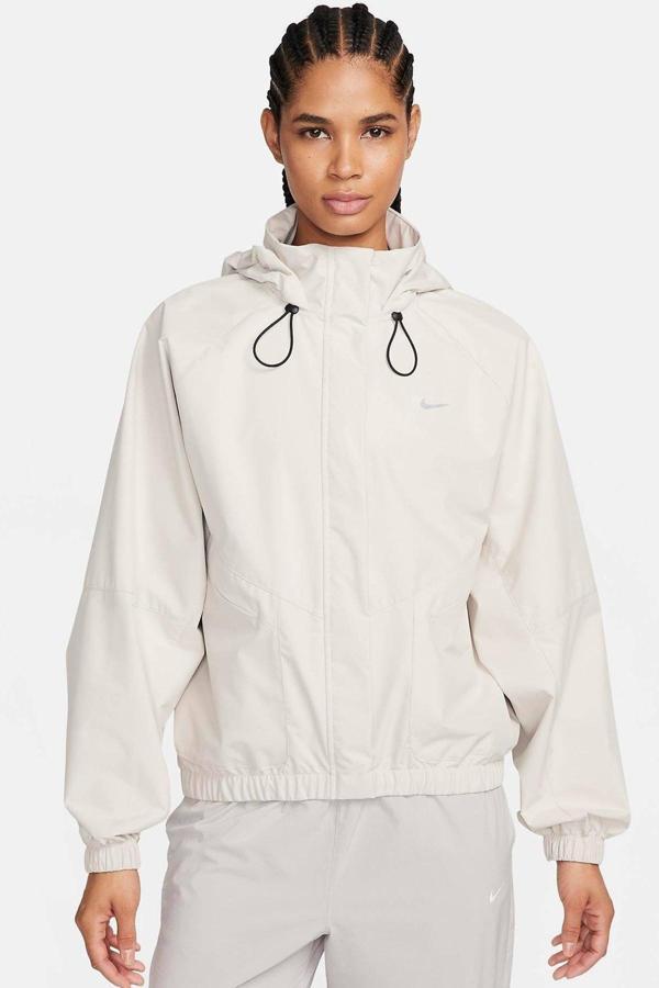 Nike Storm Fit Swift Women's Running Jacket Oversize Kadın Kapüşonlu Yağmur Geçirmez Hava Panelli Koşu Ceket Krem - Image 1