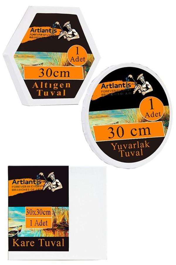 Kare Yuvarlak ve Altıgen Tuval 30 cm 1 Paket 30x30 cm Arkadan Zımbalı Astarlı Resim Tuvali Akrilik Yağlı Boya Altıgen - Image 1