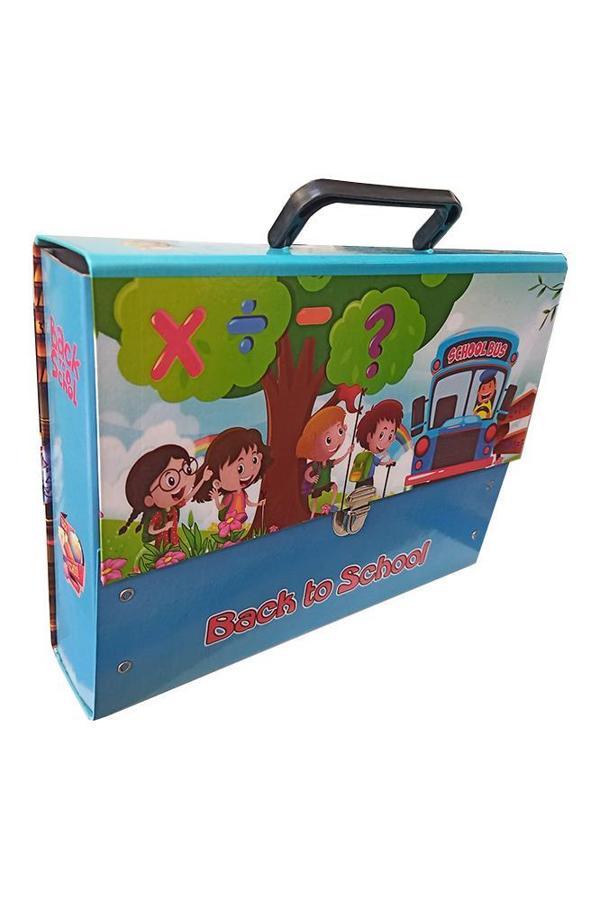 Saplı Klasör Figürlü 1 Adet Kulplu Klasör 32x24x7 cm Okul Öğrenci Klasörü Saplı Çanta Saplı Dosya - Image 1