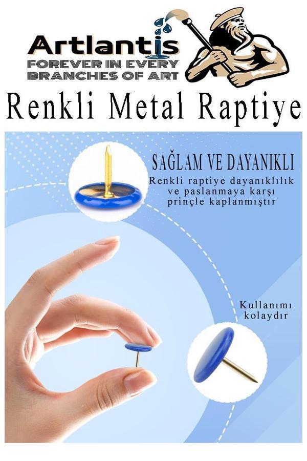 Sarı Raptiye 200 Adet 1 Paket Renkli Pvc Kaplı Başlıklı Raptiye Plastik Yuvarlak Düğmeli Raptiye Pano Okul Ofis Büro - Image 1