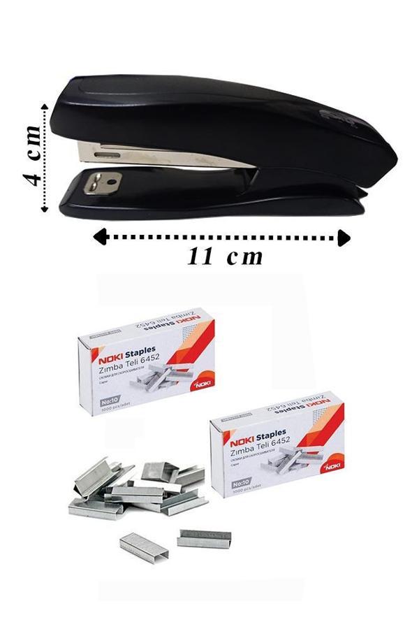 Zımba Makinesi Seti Küçük Siyah S-5 No:10 1 Adet Zımba Teli 2 Paket 10-15 Sayfa Ofis Büro Okul Öğrenci Mini Boy - Image 1