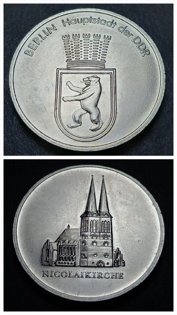 Escoines Koleksiyon 69f6a1e5ec3 Doğu Almanya, Berlin, Nicolai Kilisesi Hatıra Madalyon 15.2Gram 32mm - Image 1