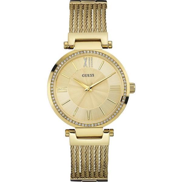 Guess GUW0638L2 Sarı Renk Taşlı Hasır Çelik Kadın Kol Saati - Image 1
