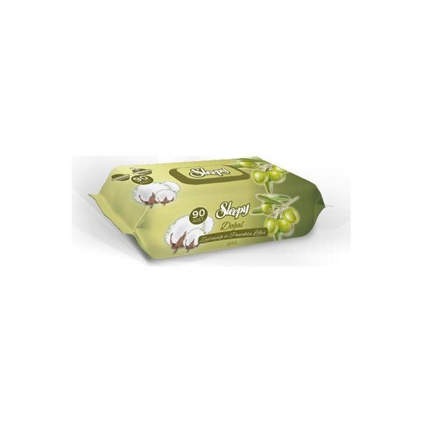 Sleepy Doğal Zeytinyağlı Islak Havlu Mendil 90 Yaprak - Image 1