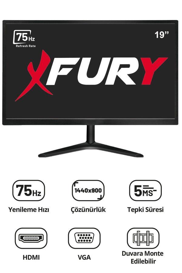 FURY 19" Geniş Ekran 75 Hz 5ms (VGA,HDMI) Led Monitör - Image 1