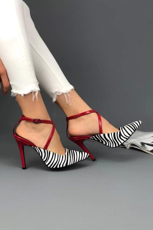 Kadın Elegant Ayakkabı İnce Topuklu Stiletto Ayakkabı Özel Tasarım Abiye Ayakkabı - Image 1